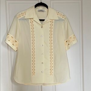 Tory Burch Cream Button Down Shirt